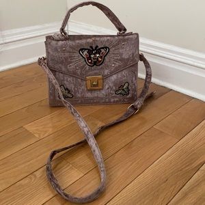 Aldo velvet tote bag with adorable accents